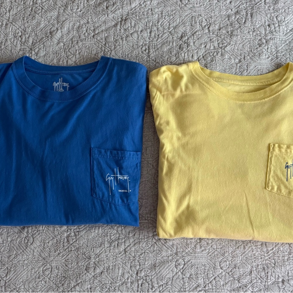 Guy Harvey Blue and Yellow Short Sleeve Tees